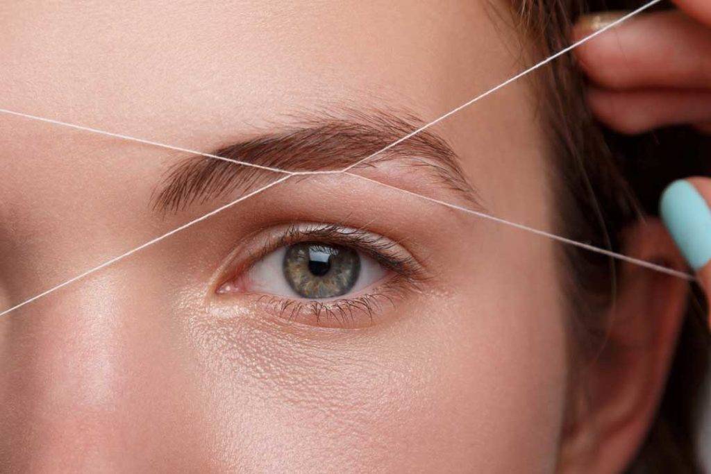 Eyebrow Correction With A White Thread